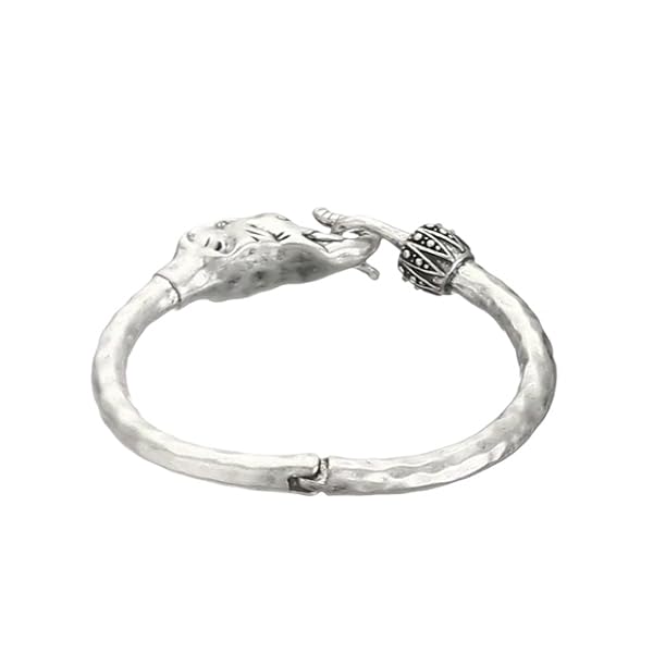 Lucky-Brand-Womens-Bombay-Fillagree-Elephant-Cuff Lucky Brand Silver Elephant Cuff Bracelet, 2.38"