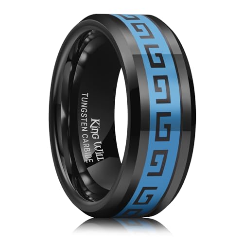 King Will Black Tungsten Spiral Ring
