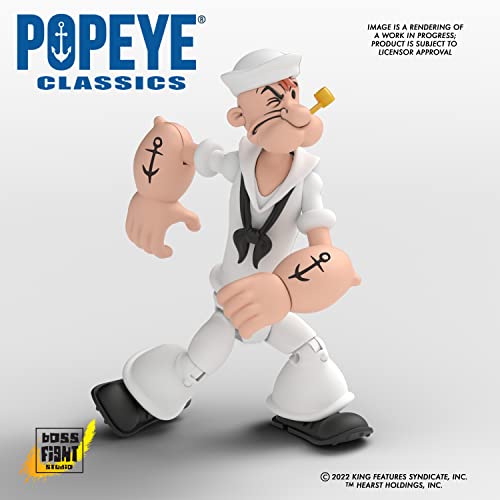 Boss Fight Studio Popeye Classics: Popeye (White Salior Suit Version) 1:12 Scale Action Figure,Multicolor #TOP1