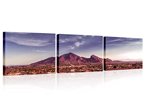 TUMOVO 3 Pieces Camelback Mountain Canvas Wall Art Scottsdale Phoenix