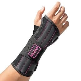 Rakiie Upgraded Carpal Tunnel Wrist Brace, Night Support for Arthritis, Sprain & Tendonitis Pain Relief, Flexible 3-Bar Support, Breathable Fit Hand Splint for Men & Women (Pink, Medium, Right Hand)