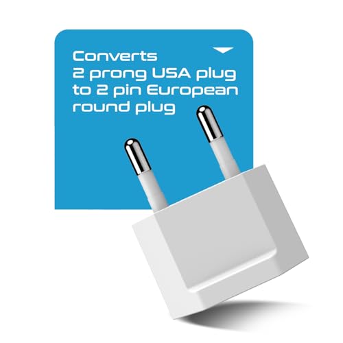 Image of Ceptics European Travel Plug Adapter - Converts USA to EU, Asia and Italy Outlet - Type A to Type C converter - Use in Germany, Spain, & More - 6-Pack