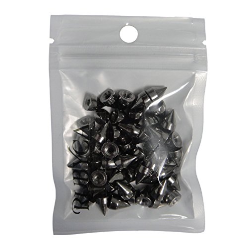 Rubyca 100 Sets 9Mm Black Gunmetal Color Bullet Cone Spike Stud Metal Screw Back Diy Leather-Craft #TOP5