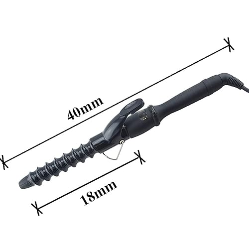 Miniatura 4 de Varita rizadora en espiral de 1.260 in para cabello corto y largo, rizador de cerámica en espiral de barril largo, rizador de barril largo para