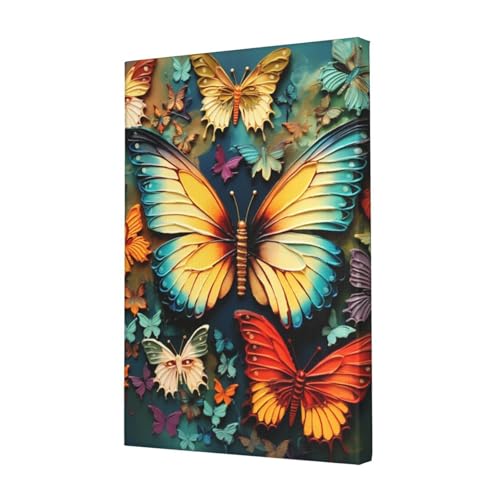 Impression sur toile broderie papillon 30x45 cm poster mural HD pour salon