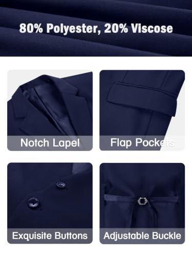 Image of WOMS Men's 3 Piece Suit Slim Fit,Mens Wedding Suit Groom Prom Tuxedo