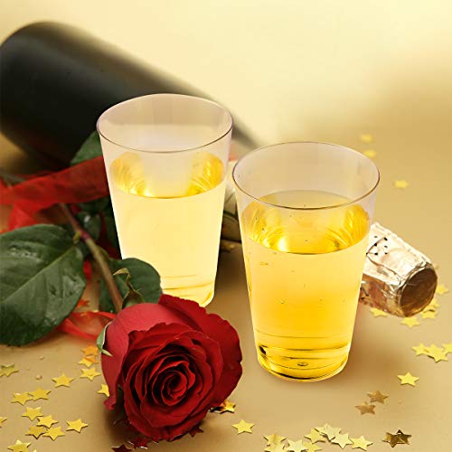 Jolly Chef 12 Oz Clear Plastic Cups , 100 Pack Heavy-Duty Party Glasses, Disposable Plastic Cups For Wedding, Halloween,Thanksgiving Day, Christmas Party Cocktails Tumblers #TOP5
