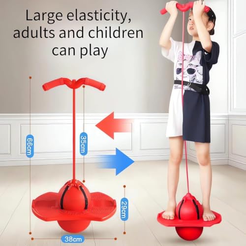 Image of Children's Fitness Bouncing Ball with Handle, Inflatable Hopper for Kids & Adults, Elastic Jumping Ball for Indoor & Outdoor Play, Balance Coordination Exercise Toy (Multicolor)