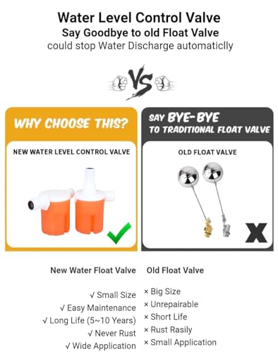 Image of WINMAX 3 /4 Inch Automatic Water Level Control Float Valve, Plastic & Stainless Steel Body, Used for Water Tank & Aquarium (orange)