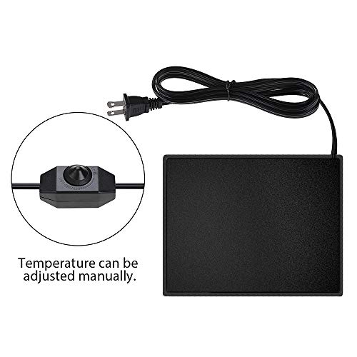 Zacro Reptile Heating Pad - Temperature Adjustable Under Tank Heater For 30-40Gal Tank, Terrarium Heat Mat For Turtle/Snake/Lizard/Frog/Spider/Plant Box,12 X 8In #TOP3