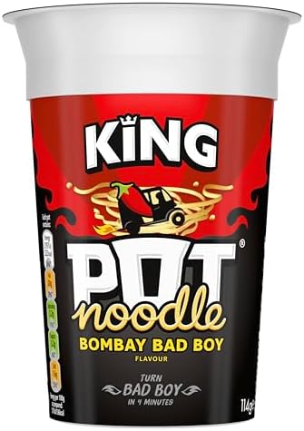 Pot Noodle Bombay Bad Boy King Pot Vegetarian quick to make instant noodles 114 g
