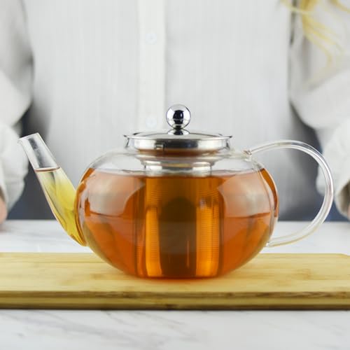GROSCHE - Joliette Borosilicate Glass Teapot with Stainless Steel Infuser - 5 Cup Glass Teapot with Removable Strainer for Loose Leaf & Herbal Tea, Dishwasher Safe, 42 oz by GROSCHE - Image 7