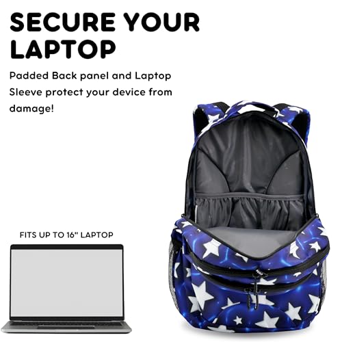 J World New York Cornelia School Backpack for Kids. Cute Womens Laptop Bookbag, Puffy Star, One Size4