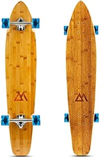 Magneto 44 inch Kicktail Cruiser Longboard Skateboard | Bamboo and Hard Maple Deck | Made for Adults, Teens, and Kids … (Blue)
