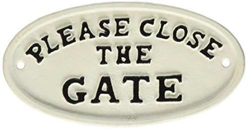 Abbott Collection Oval Close the Gate Sign