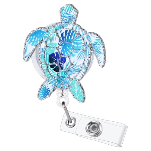 Sea Turtle Funny Badge Reel, Cute Retractable ID Card Office Badge Holder