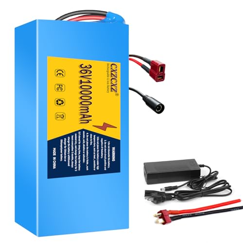 CXZCXZ 36V/48V Lithium Battery, with 20A BMS Protection,XT60 Connector,Long Battery