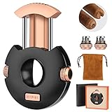 XIFEI Cigar Cutter V-Cut Guillotine Stainless Steel Cigars Clippers Sharp Blade Built-in Cigar Punch Ergonomic Design Perfect Cigar Accessory Tool with Gift Box (Black)