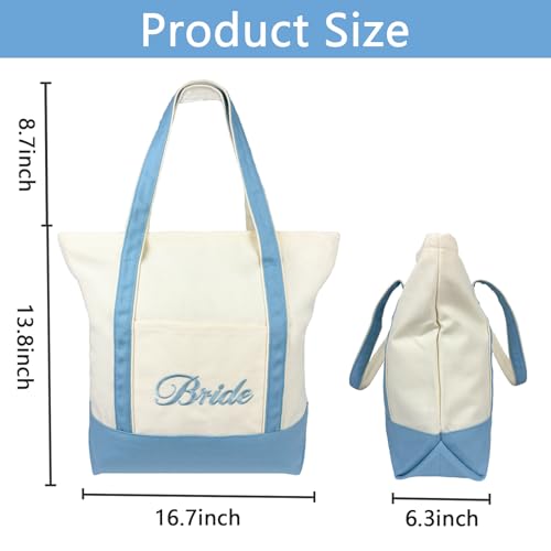 Bolso Tote para novia de lona con asas miniatura 4