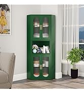 pozdeg 64" Tall Metal Corner Storage Cabinet with Acrylic Glass Doors ＆ Open Display Storage Shel...