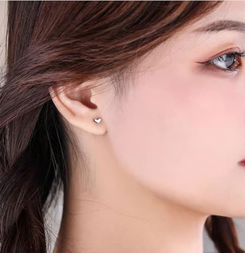 Mini Silver Stud Earrings, Dainty Simple Heart Stud Earrings for Women, Small Tiny Earrings for Tragus Cartilage4