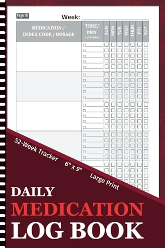 Daily Medication Log Book: 52-Week Daily Medicine Tracker | Easy-to-Use Pill Organizer & Dosage Record Notebook | Large Print Journal for Seniors, Patients & Caregivers (The Daily Dose)