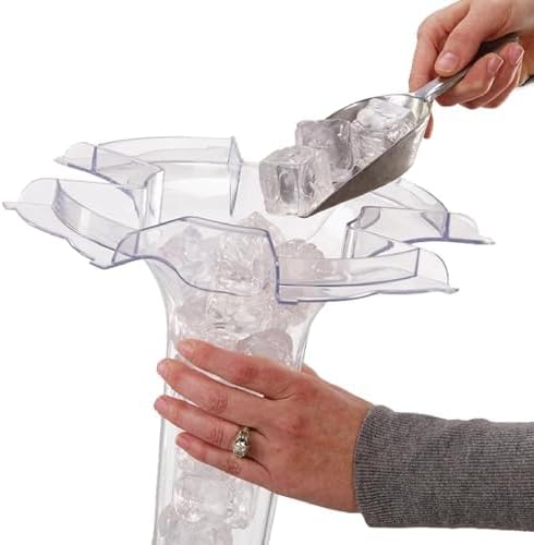 3.5 Gallon Beverage Dispenser with “Party-Top” Tray, Removable Ice-Cone, Lock-On Base & Easy-Flow Spigot, Break-Resistant Tritan with Embossed Mixing Marks, Dishwasher Safe