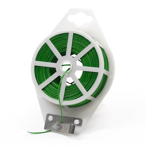 SumDirect Plant Ties,656FT/200m Green Garden Twist Ties with Cutter for Gardening Plants Growth and Care,Plant Garden Twine Wires for Office Home Cable Organization (656 Feet / 200 Meters(1 Roll))