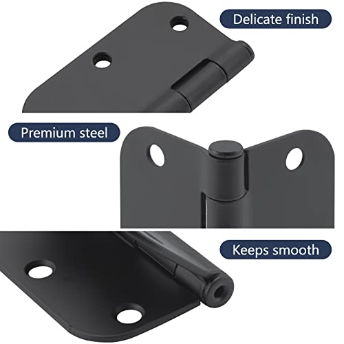 HOME MASTER HARDWARE 18 Pack Rounded Matte Black Door Hinges, 3.5 Inch Interior Door Hinges, 5/8" Radius Corners Residential Bedroom Door Hinge for Office/Bedroom/Study Living Room by HOME MASTER HARDWARE - Image 3