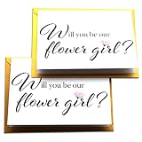 Will You Be Our Flower Girl Invitation, Cute and Sweet Wedding Flower Girl Proposal Card with Beauti