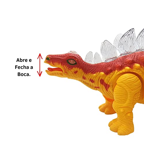 Dinossauro Estegossauro com Som e Luz a Pilha