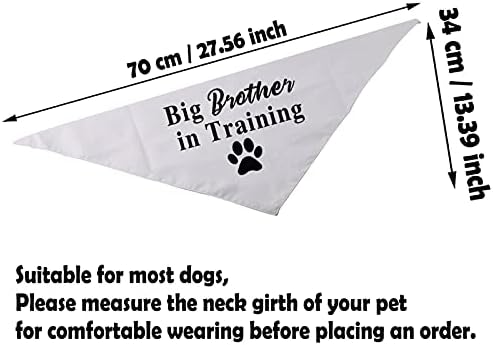 1 Piece Big Sister/Brother in Training Dog Bandana Dog Pregnancy Announcement Gender Reveal Gift (Big Brother white)