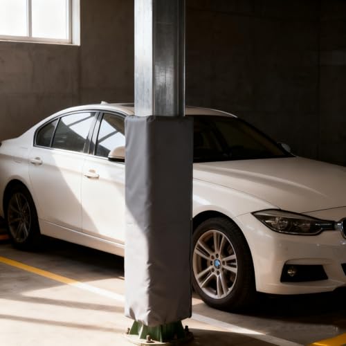 ポール用クッション H 213cm 駐車場用柱パッド、四角型全天候型ラップアラウンドポール柱クッション、カスタマイズ可能な耐衝撃性衝突防止保護マット(213cm gray,16x16cm)