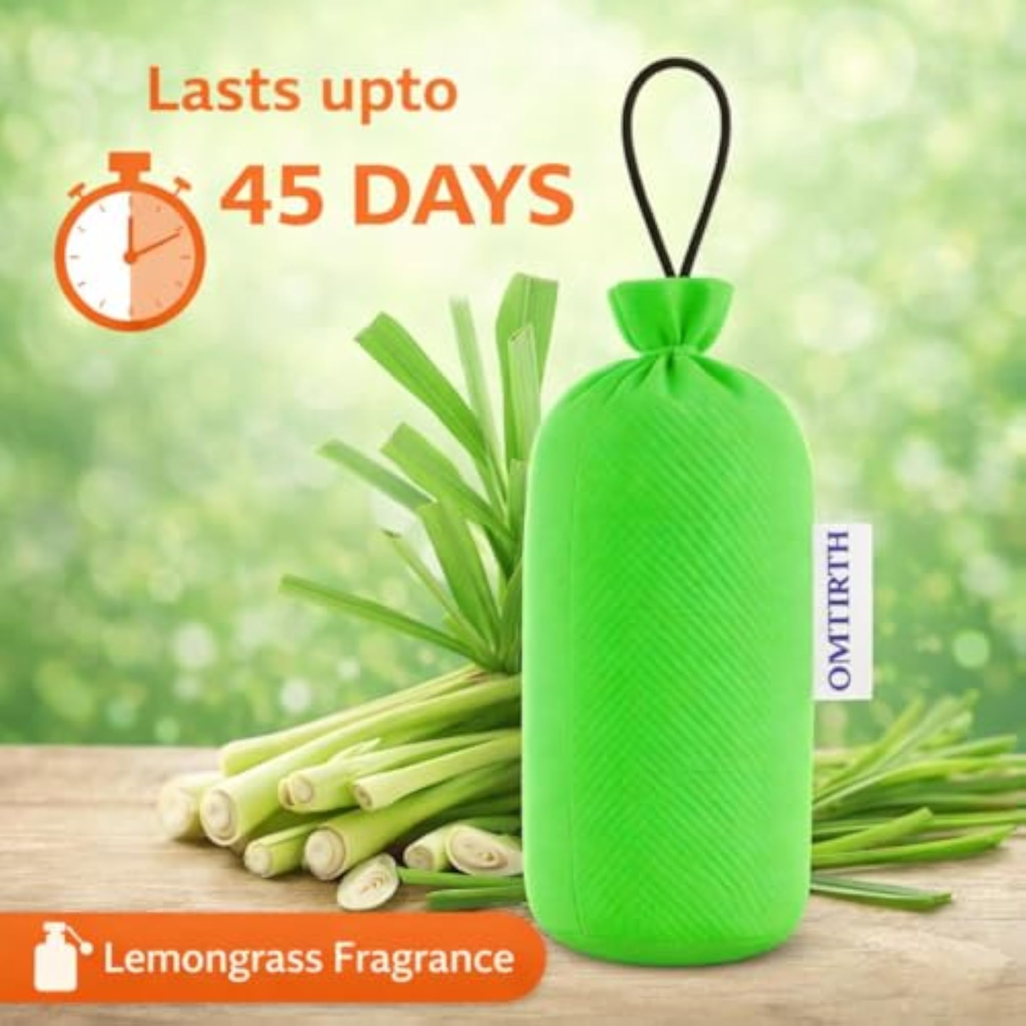 Hanging Camphor Pod & Cone Pack of 2 with Lemon Grass Fragrance