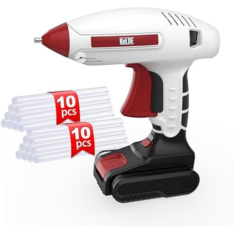 KeLDE Cordless Glue Gun Sets, 18V Li-ion Wireless Battery Hot Glue Gun Auto Power-off, Rechargeable with 20pcs Glue Sticks, Ideal for DIY Crafts & Quick Repairs Cover