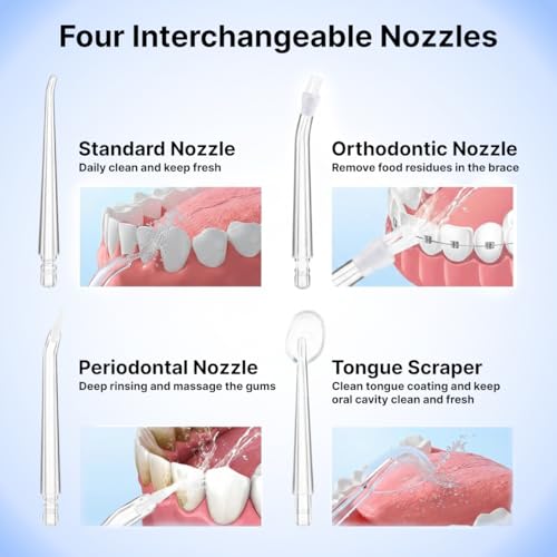 Image of pTron EaseMate Oral Irrigator D1, Portable, Cordless & Rechargeable, 3 Cleaning Modes, 300ml Water Tank, IPX6 Water-resistant, Flossing at Home & Travel, Oral Flosser, Dental Flosser for teeth (Black)