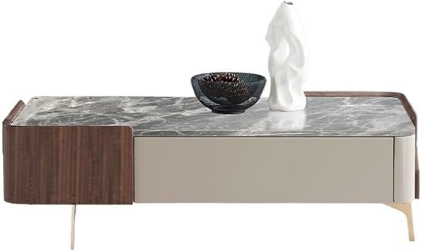 Coffee Tables Personalized Light Luxury Marble Long Coffee Table with Storage Modern Side