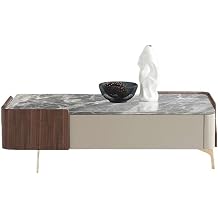 Coffee Table Dining Table Personalized Light Luxury Marble Long Coffee Table with Storage Modern Side