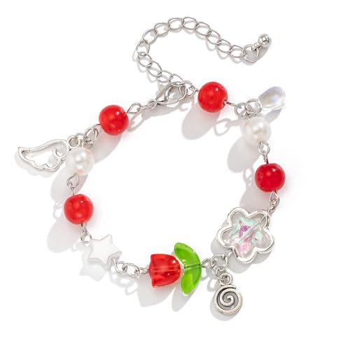 Bracelet à pompon floral à longueur réglable pour poignets sensibles