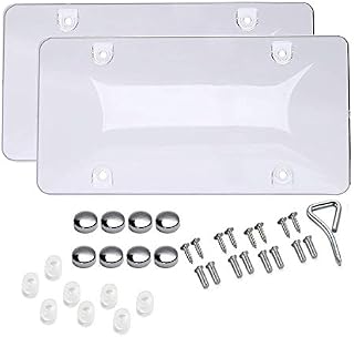 Car License Plates Shields 2 Pack Clear Bubble Design Novelty Plate Covers to