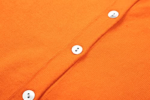 Urban CoCo Women's Long Sleeve Button Up Cropped Cardigan Sweaters for Women Crew Neck Short Bolero Shrug for Dresses Orange by Urban CoCo - Used condition - Image 2