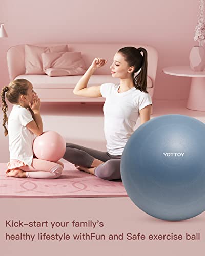 Yottoy Exercise Ball With Foot Pump，Birthing Ball For Pregnancy And Labor，55Cm Swiss Ball For Fitness,Pilates,Yoga,Office Ball Chair,Anti-Burst Stability Balls For Workout #TOP4