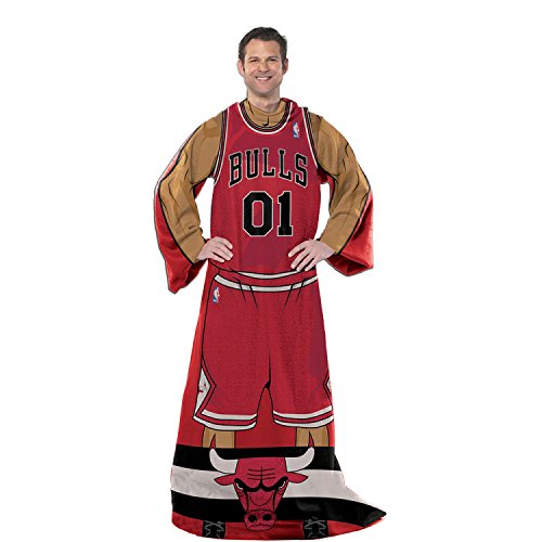 Nba Chicago Bulls Uniform Huddler Blanket With Sleeves #TOP29