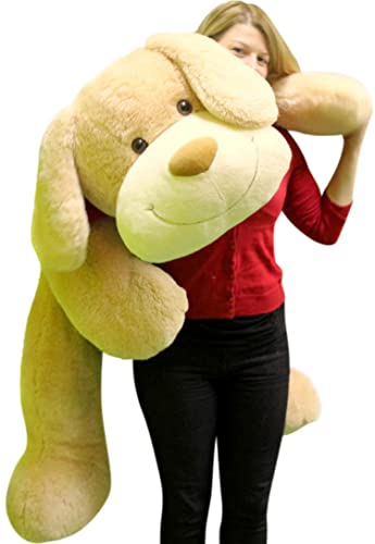 Giant Stuffed Puppy Dog 5 Feet Long Squishy Soft Extremely Large Plush Animal Cream Color #TOP2