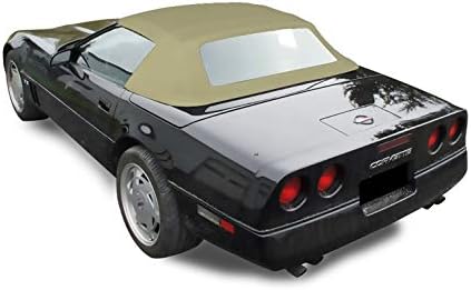 Fits: Chevrolet Corvette Convertible Soft Top with Plastic Window Vinyl (1986-1993) (Tan) image 4