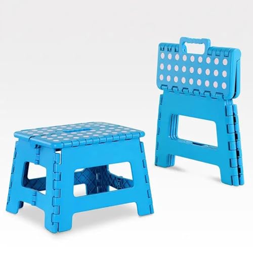 Folding Step Stool – Multi-Purpose Foldable Step Stool for Home & Kitchen | 100kg Capacity | Anti-Slip Surface | Lightweight & Portable Stool | Easy Storage Stepstool (Blue, Small)
