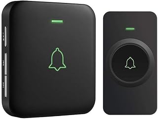 Wireless Doorbell, AVANTEK 1000ft Long Range Door Bells, Mini IP55 Waterproof with 1 Plug-in Receiver, Cordless Doorbell with 5 Levels Volume, 52 Melodies, LED Flash, CB-11 (CR2032 Battery Included)