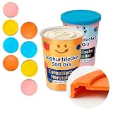 XILMARK JoghurtDeckel 500g, Wiederverwendbarer Deckel für Joghurtbecher, Dosendeckel Wiederverwendbar Silikondeckel Joghurt 500 G, Joghurt Kunststoff-Decke (KEINE TASCHE)