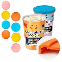 XILMARK JoghurtDeckel 500g, Wiederverwendbarer Deckel für Joghurtbecher, Dosendeckel Wiederverwendbar Silikondeckel Joghurt 500 G, Joghurt Kunststoff-Decke (KEINE TASCHE)