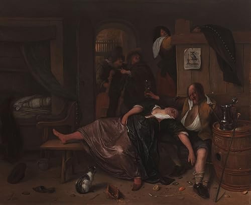 Toile Le couple ivre Jan Havickszoon Steen pour décoration murale salon